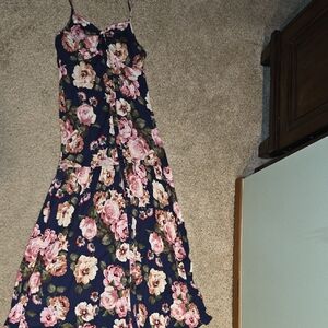 VENUS Navy Floral Maxi Dress